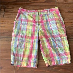 Kim Rogers plaid Bermuda shorts 10P